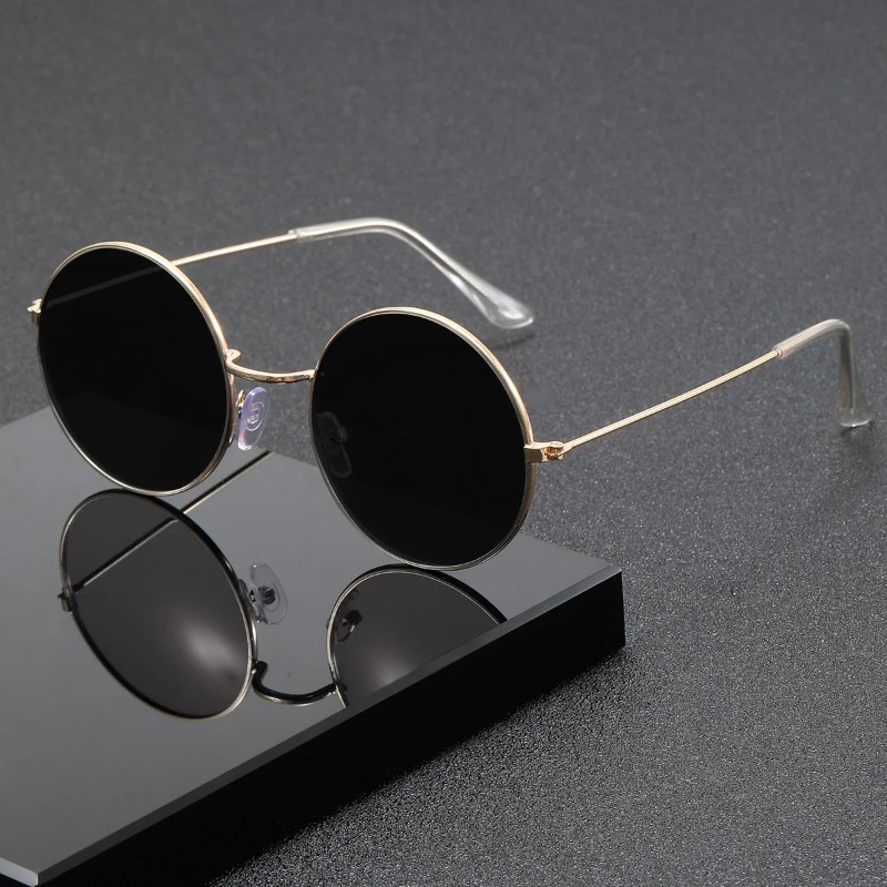 Men'S Fashion Round Glasses - Retro Herren Punk-Stil Sonnenbrille Bunter Runder