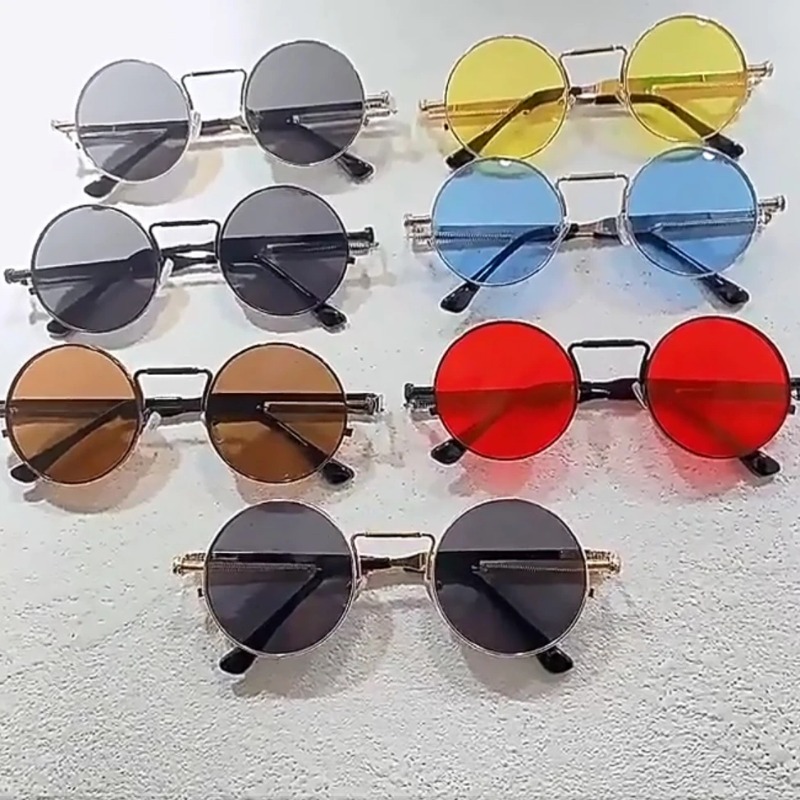 Men'S Fashion Round Glasses - Vintage Metall-Rahmen Runde Sonnenbrille für Damen