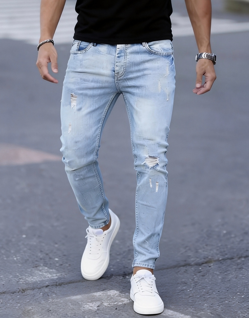 Men'S Fashion Young Professional - Herren Slim Fit Stretch Jeans mit