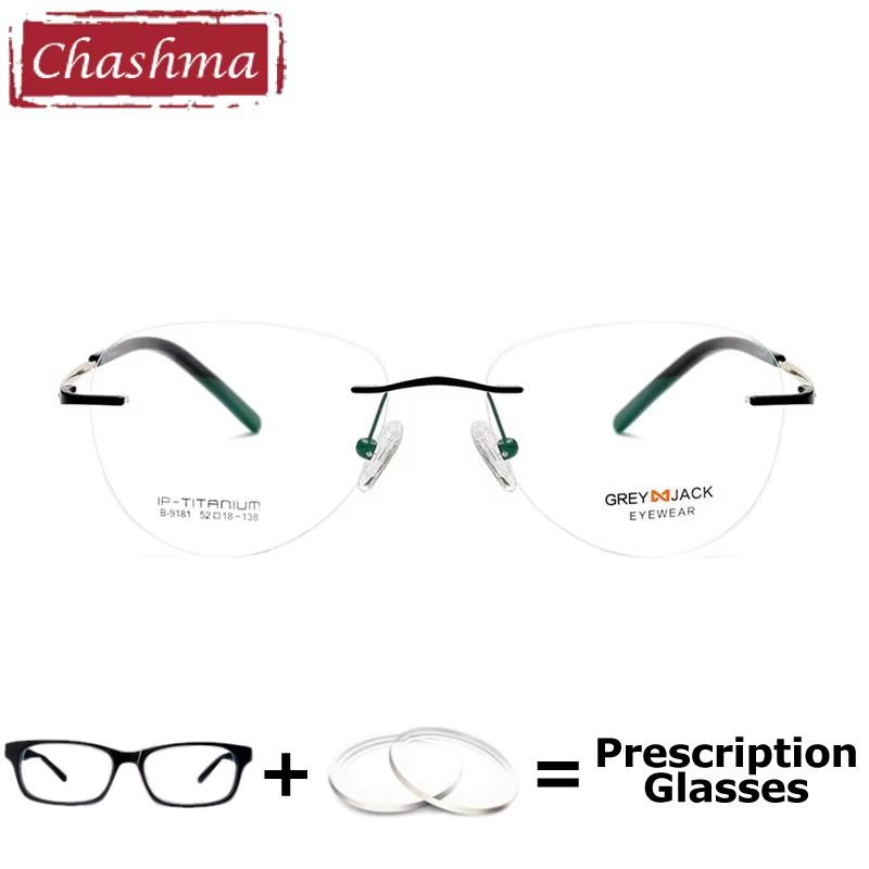 Mens Fashion Reading Glasses - Chashma Elegante Randlose Brillen Brillen Myopie