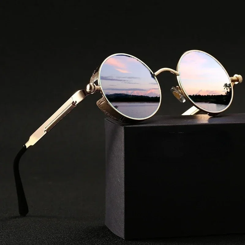 Men'S Fashion Round Glasses - Modische Sport-Klassiker Sonnenbrille Steampunk-Brillen für Männer