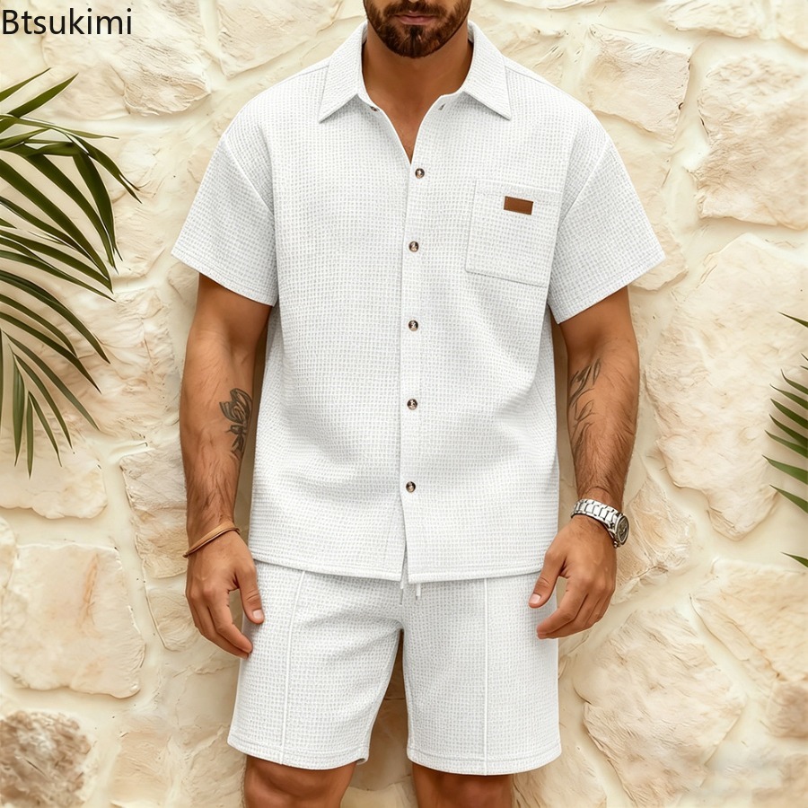 Herren Casual Waffel-Einfarbig – Men'S Fashion Color Bewertung und Preis