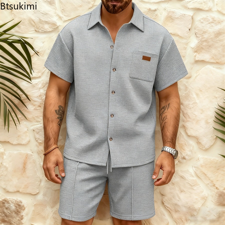 Herren Casual Waffel-Einfarbig – Men'S Fashion Color Bewertung und Preis