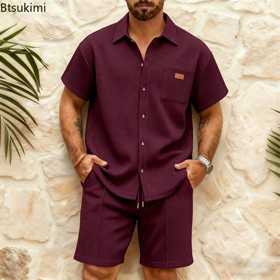 Herren Casual Waffel-Einfarbig – Men'S Fashion Color Bewertung und Preis