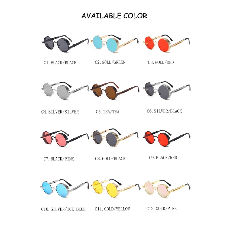 Metall Steampunk Sonnenbrille  – Men'S Fashion Round Glasses Bewertung und Preis