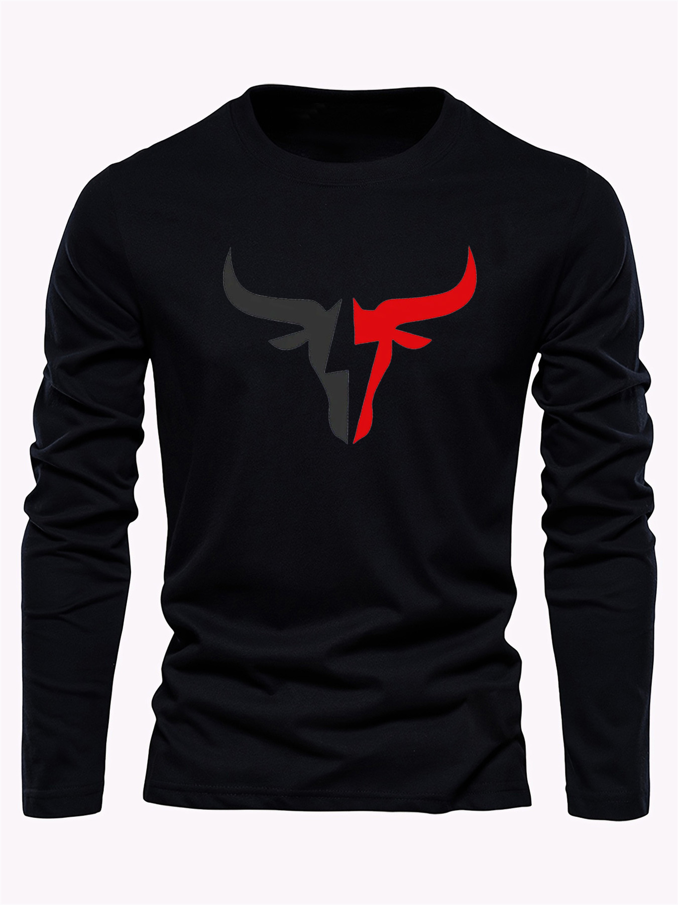 Einfarbiges Herren-Langarm-T-S – Men'S Fashion Color Bewertung und Preis