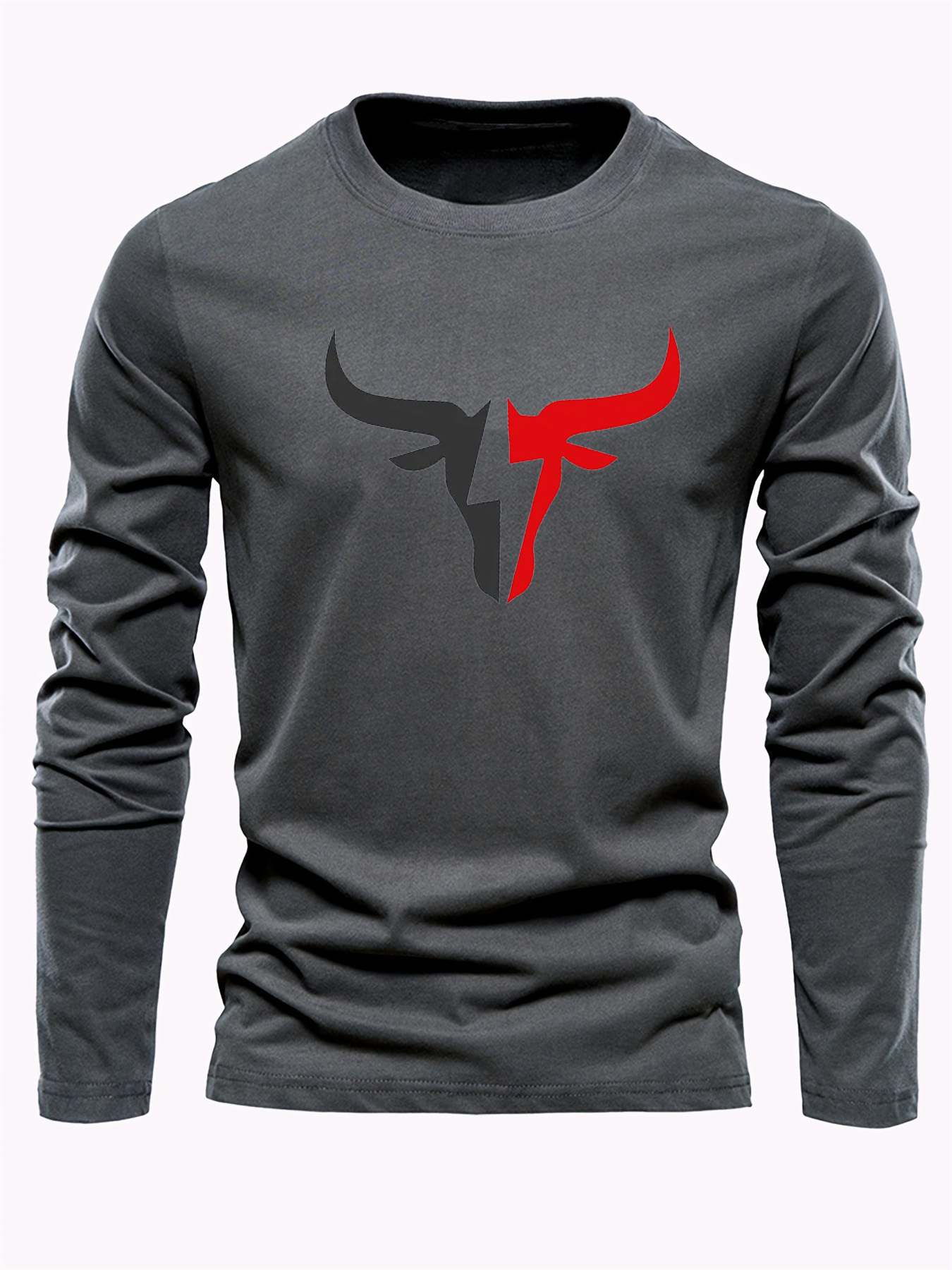 Einfarbiges Herren-Langarm-T-S – Men'S Fashion Color Bewertung und Preis