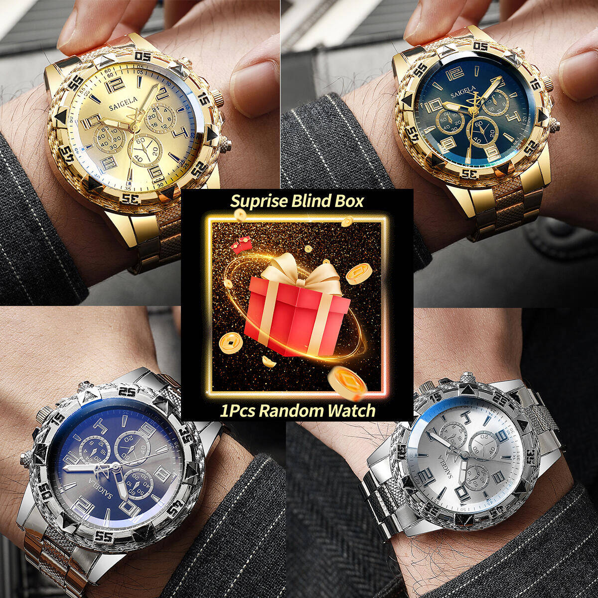 1PC Überraschung Mystery Uhr B – Mens Fashion Blog Bewertung und Preis